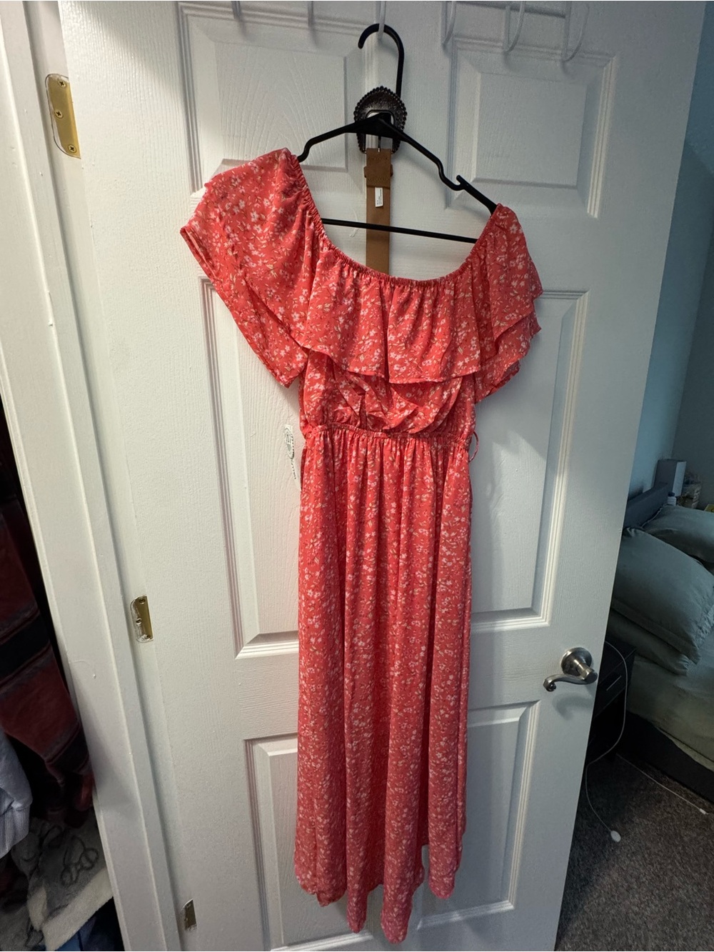 Wallflower Floral Ruffle Maxi Dress in Pink NWT